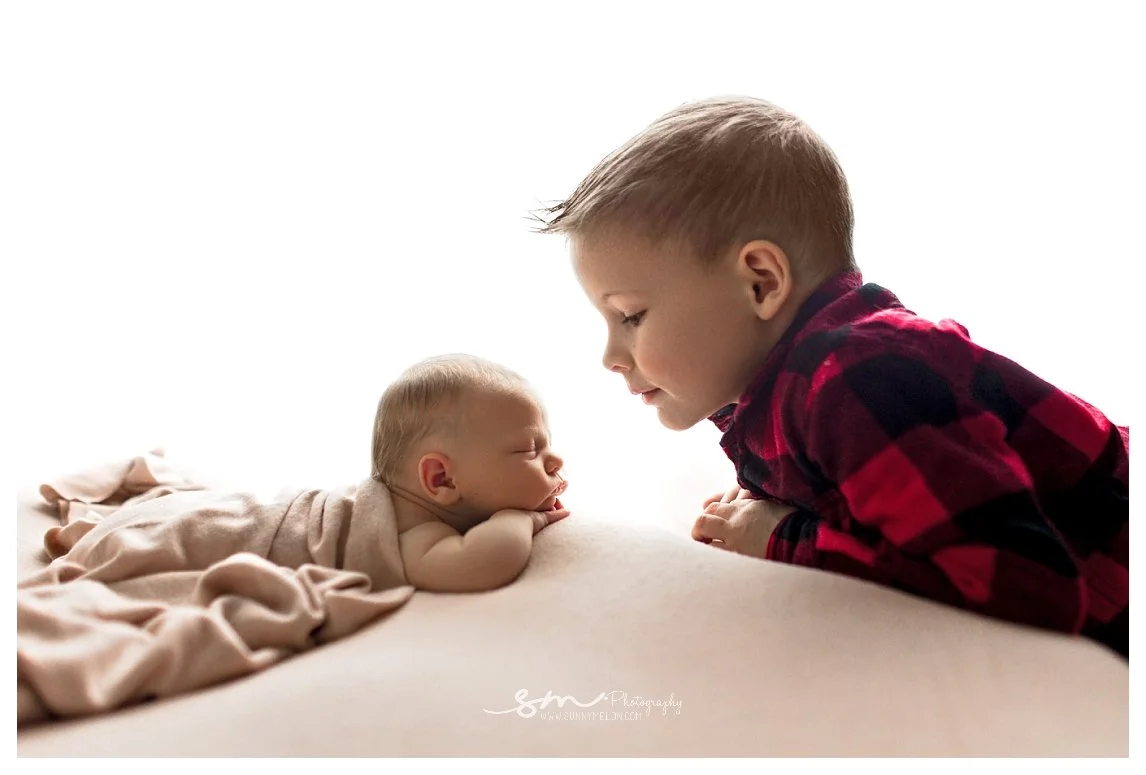 Growing Together: A Beautiful Sibling & Newborn Studio Session in Portland